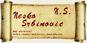 Neško Srbinović vizit kartica